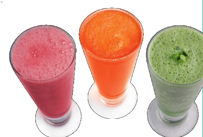 Three fresh extracted juices